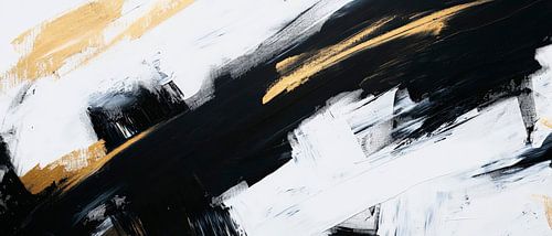 Abstracte elegantie in zwart, goud en wit