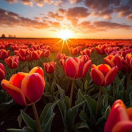 Champ de tulipes Pays-Bas sur TheXclusive Art