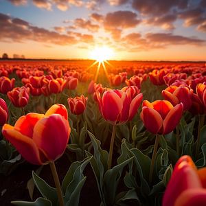 Tulpenveld nederland van The Xclusive Art