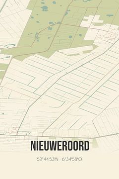 Carte ancienne de Nieuweroord (Drenthe) sur Rezona