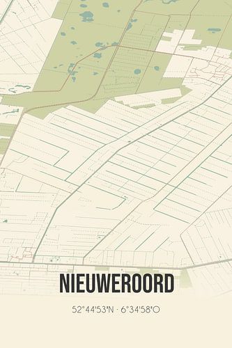 Alte Landkarte von Nieuweroord (Drenthe)