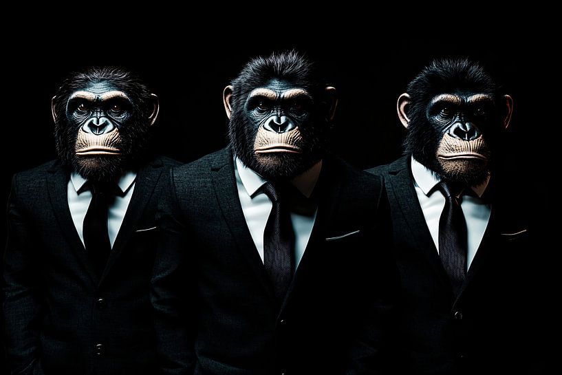 Stylish monkeys in suits by Art & Soul Creations