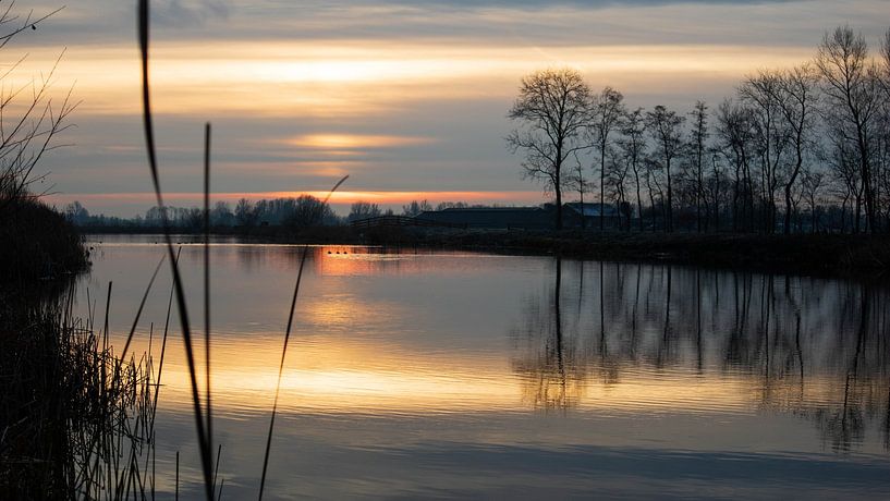 The last sunrays of the day by Hilbrand van der Meulen