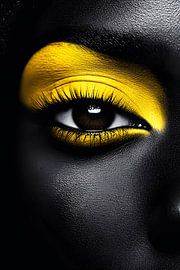 Female face with yellow makeup by MNS Designs