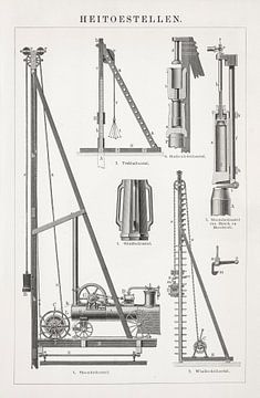 Vintage gravure Heitoestellen van Studio Wunderkammer