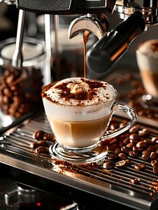 eine Tasse Kaffee oder Cappuccino trinken