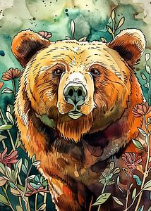 Animal Bear Watercolor Animal Art