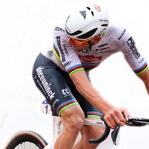 Mathieu van der Poel World Champion 2024 on his way to winning the Tour of Flanders