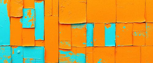 Kleurenspanning en verstilling - een abstracte compositie in een balans van tegenstellingen