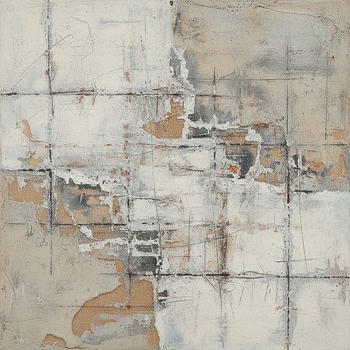 Abstrakte, raue Texturkunst in neutralen Tönen (Arte Provera)