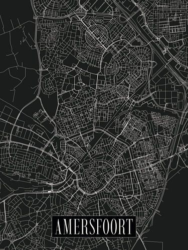 Stadtplan Amersfoort - Stadt - Dunkle Variante - Karte