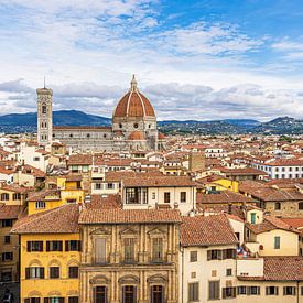 Uitzicht over het historische centrum van Florence in Italië van Rico Ködder