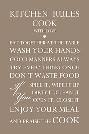Kitchen Rules – Kitchen rules in Taupe by Sandra Hazes