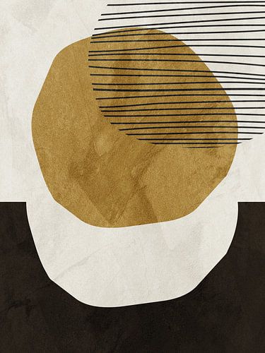 Organic geometric abstract art in earth tones
