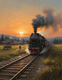 Orange Sky Above Rising Steam by Regan Frederick