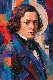 A painting of the composer Robert Schumann. by Johannes