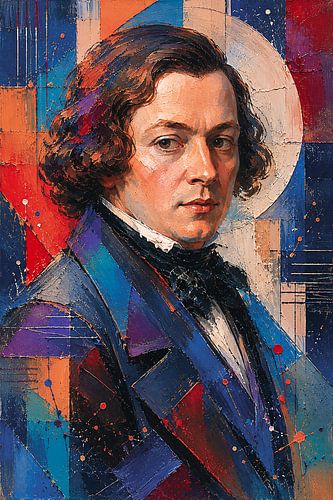 Componist Robert Schumann schilderij.