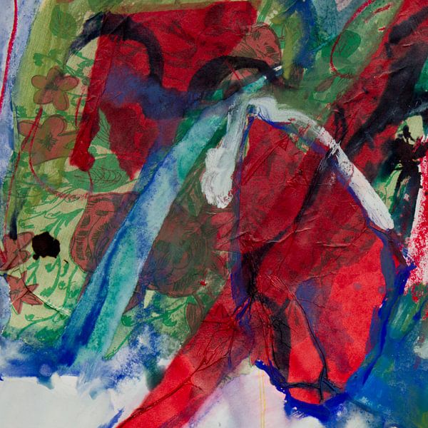 Red Early Autumn Storm - square by Annemarie Gorter