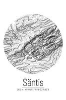 Säntis | Kaart Topografie (Minimaal)