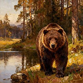 Wildlife - Untamed Grace - Brown Bear 2 by Johannas Art Creations