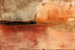 Abstract Schilderij - Warme Aardetinten Rustig en Gelaagd