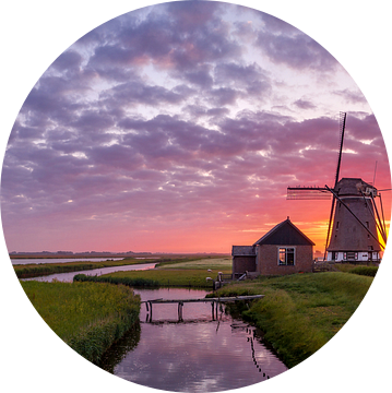 Molen het Noorden Texel Zonsondergang van Texel360Fotografie Richard Heerschap