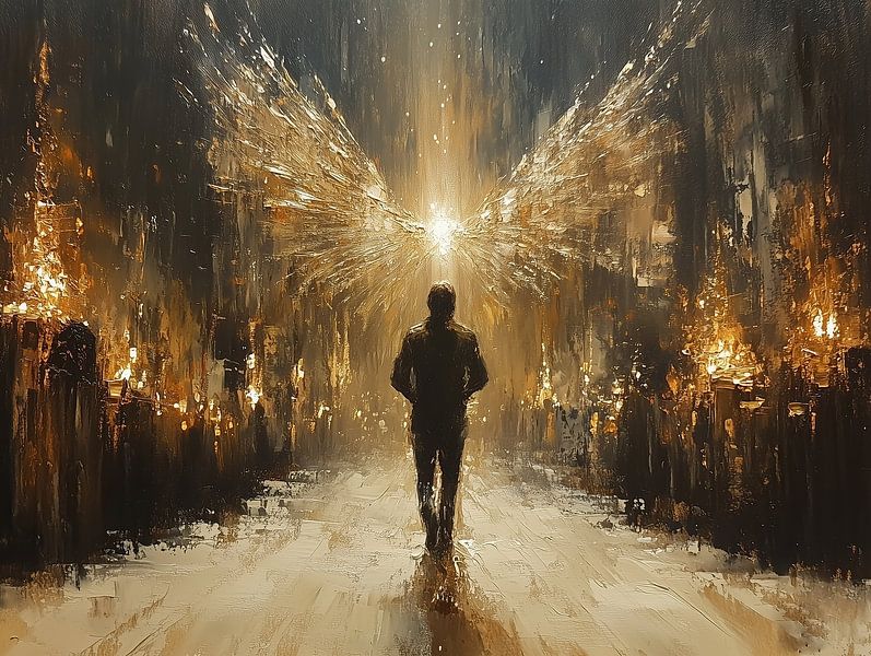Wings | Golden Wings by Abstract Painting