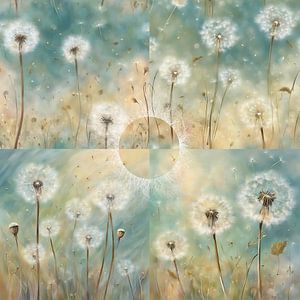 Paardenbloemen in vier delen