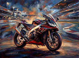Aprilia RSV4 auf einer Nachtrennstrecke von Jan Keteleer
