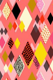 Geometric Patterns With Colorful Diamonds And Shapes by uta krogmann