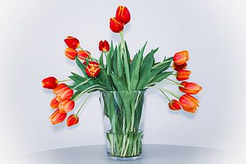 Tulpen in vaas van Hélène de Groot Fotografie