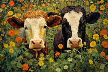 Cows in the meadow by Wall Wonder