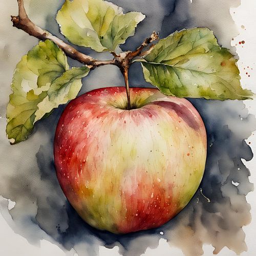 Apfel, Aquarell