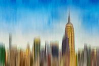 Abstracte skyline Manhattan New York van Arjen Roos thumbnail