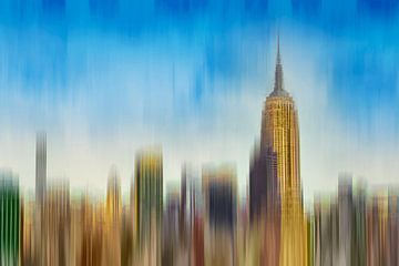 Abstrakte Skyline Manhattan New York von Arjen Roos