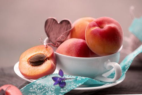 Plaisir de la pêche riche en vitamines en été