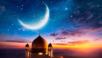 Mosque with a starry sky by Mustafa Kurnaz