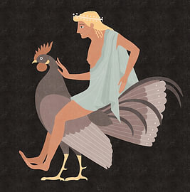 Mythic Rider and Bird by Adalberto Sorrentino
