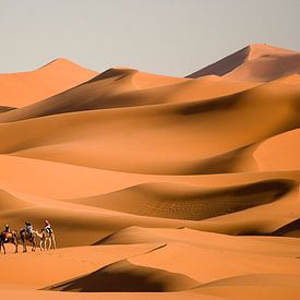 Wüstenbild mit Kamele und Reiter von Herbert Blum