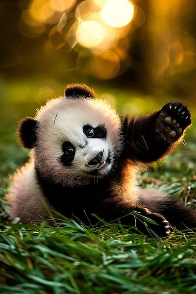 Playful panda in nature by Art & Soul Creations
