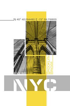 Poster Art NYC Brooklyn Bridge Details von Melanie Viola