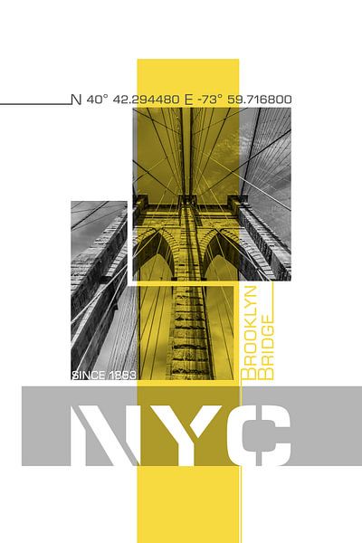 Détails de l'affiche Art NYC Brooklyn Bridge par Melanie Viola