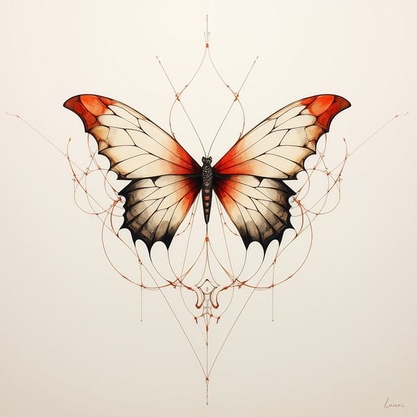 Papillon en différentes teintes chaudes par Lauri Creates