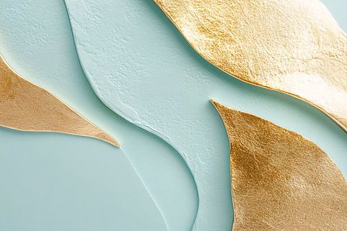 Gouden accenten op pastelachtergrond