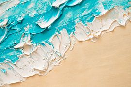 Het geluid van de zee in turquoise en beige van Poster Art Shop