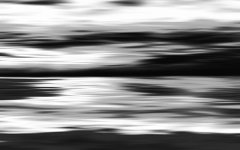 Zwart wit abstracte schilderij van Jan Brons