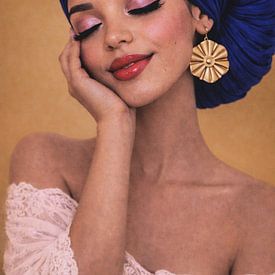 Portrait serein de la beauté féminine sur Dagmar Pels