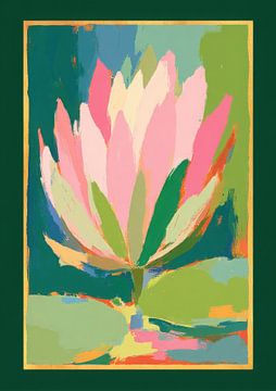 Lotus sur fond vert sur Niklas Maximilian