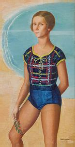 Ángel Zárraga - Badende, Smaragdküste (Porträt von Martine Abraham) (1935)