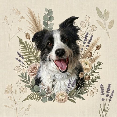 De Botanische vrolijke waker,Border Collie: Een Portret van Elegantie